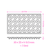 Moule Silicone Micro Savarine Oval "FR074" - Pavoni